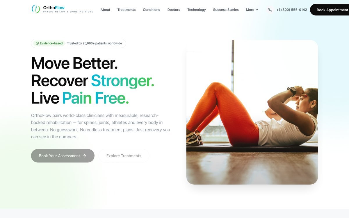 Physiotherapy & Clinic Website — live demo preview