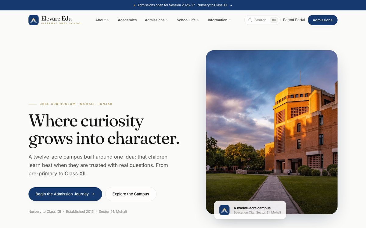 School & Education Website — live demo preview