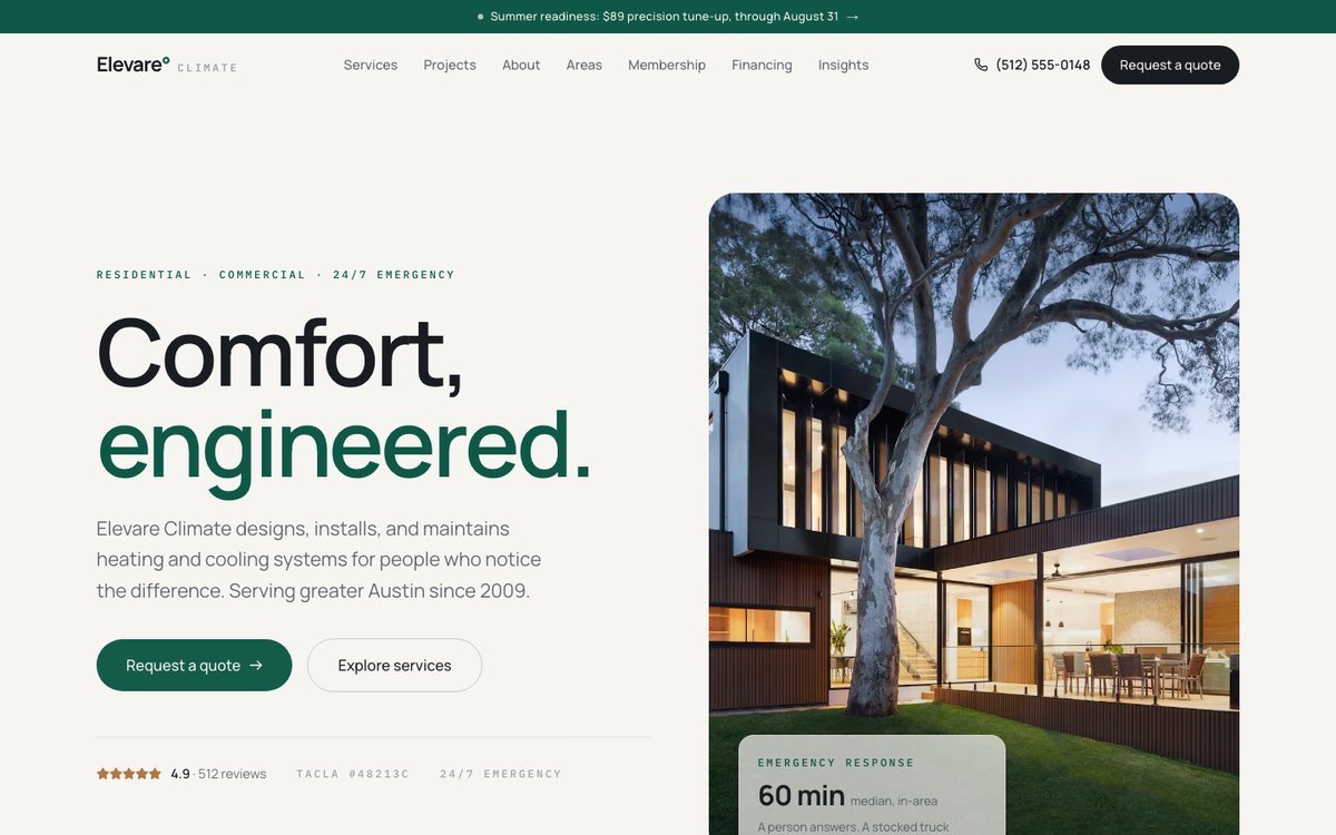 HVAC & Home Services Website — live demo preview